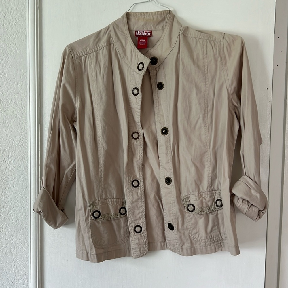 Red ranch button up jacket